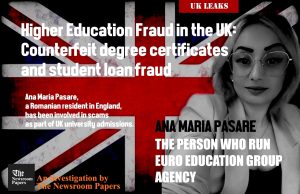 Pasare Ana Maria created a significant number of fictitious letters (regarding a student’s award and period of study) and introduced them into the student’s application files.
